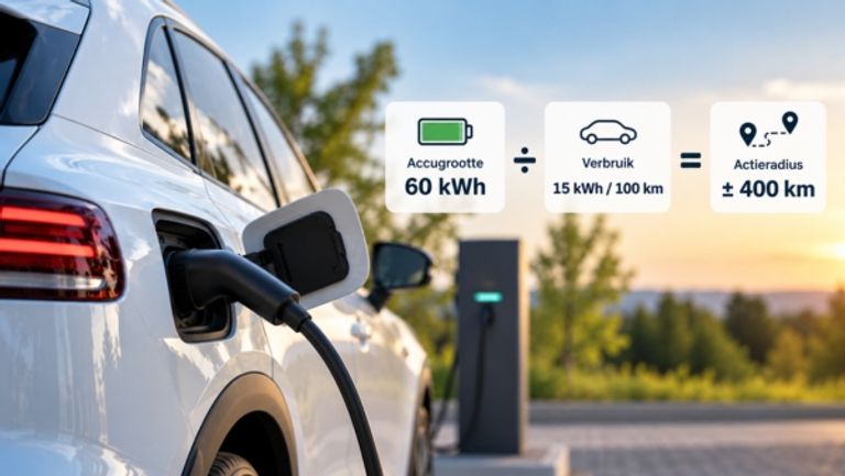Actieradius elektrische auto berekenen met accugrootte en verbruik